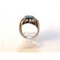 Vintage Southwest Sterling Blue Onyx Heart Ring Sz 7 1/4
