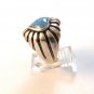 Vintage Southwest Sterling Blue Onyx Heart Ring Sz 7 1/4