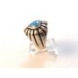 Vintage Southwest Sterling Blue Onyx Heart Ring Sz 7 1/4