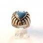 Vintage Southwest Sterling Blue Onyx Heart Ring Sz 7 1/4
