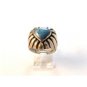 Vintage Southwest Sterling Blue Onyx Heart Ring Sz 7 1/4