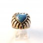 Vintage Southwest Sterling Blue Onyx Heart Ring Sz 7 1/4