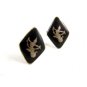Vintage Sterling Silver Siam Lady Dancer Cufflinks Signed S in Diamond