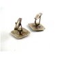 Vintage Sterling Silver Siam Lady Dancer Cufflinks Signed S in Diamond
