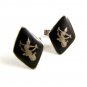 Vintage Sterling Silver Siam Lady Dancer Cufflinks Signed S in Diamond