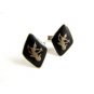 Vintage Sterling Silver Siam Lady Dancer Cufflinks Signed S in Diamond