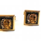 Vintage Gold ^& Silver Tone Cameo of 2 Greek ? Warriors Cufflinks