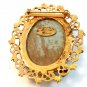 Vintage Hidden Heart Gold Tone Cameo of a Lady Brooch