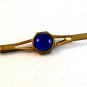 Vintage Art Deco Gold Tone & Blue Tie Clasp