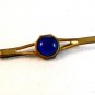 Vintage Art Deco Gold Tone & Blue Tie Clasp