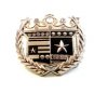 Vintage Gothic Silver Tone & Black & Rhinestones Belt Buckle