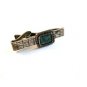 Vintage Southwest Silver Tone & Green Tie Clasp
