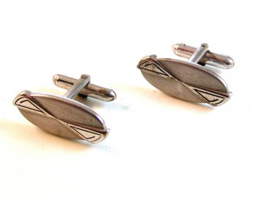 Vintage 1950's - 1960's Silver Tone Cufflinks by Swank
