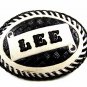 Western Cowboy Black & White LEE Leather Belt Buckle 7214