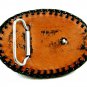Western Cowboy Black & White LEE Leather Belt Buckle 7214