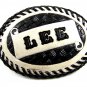 Western Cowboy Black & White LEE Leather Belt Buckle 7214