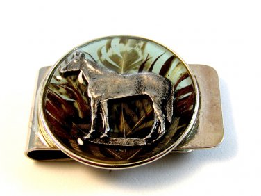 New Old Stock Horse Standing in Green Field Money Clip