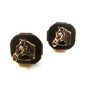 Vintage Silver Tone & Black Horse Head Cufflinks