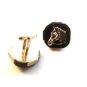 Vintage Silver Tone & Black Horse Head Cufflinks
