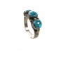 Vintage Southwest Coin Silver & Turquoise Ring Size 7 Unbranded 7715