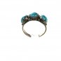 Vintage Southwest Coin Silver & Turquoise Ring Size 7 Unbranded 7715