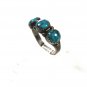 Vintage Southwest Coin Silver & Turquoise Ring Size 7 Unbranded 7715