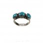 Vintage Southwest Coin Silver & Turquoise Ring Size 7 Unbranded 7715
