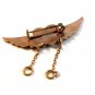 Vintage Gold Tone Heart & Wings Brooch
