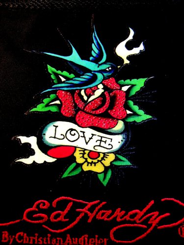 Authentic Ed Hardy Blue Bird Red Rose Love Backpack Bag 0101012013