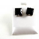 Stainless Steel & Silvertone & Black Pierced Fashion Earrings 11052013cd