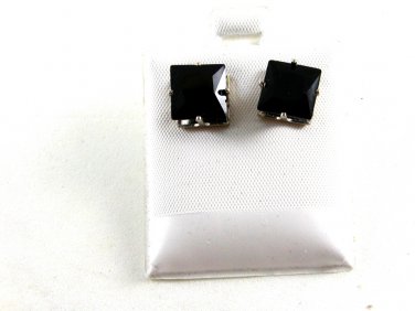 Stainless Steel & Silvertone & Black Pierced Fashion Earrings 11052013cd