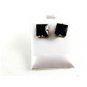 Stainless Steel & Silvertone & Black Pierced Fashion Earrings 11052013cd