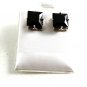 Stainless Steel & Silvertone & Black Pierced Fashion Earrings 11052013cd