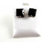 Stainless Steel & Silvertone & Black Pierced Fashion Earrings 11052013cd
