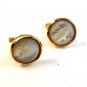 Vintage Gold Tone & Mother of Pearl Cufflinks