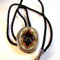 Southwest Silver Tone Eagle In Flight Leather Bolo