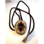 Southwest Silver Tone Eagle In Flight Leather Bolo
