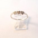Vintage Sterling Silver & Czs Heart Ring Size 8