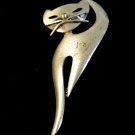 Vintage Danecraft Sterling Silver Frisky Cat Brooch