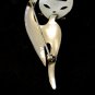 Vintage Danecraft Sterling Silver Frisky Cat Brooch