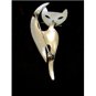 Vintage Danecraft Sterling Silver Frisky Cat Brooch