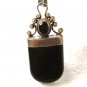 Dangley Sterling Silver & Black Pendant Unbranded 7115
