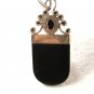 Dangley Sterling Silver & Black Pendant Unbranded 7115