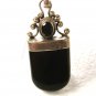 Dangley Sterling Silver & Black Pendant Unbranded 7115