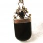 Dangley Sterling Silver & Black Pendant Unbranded 7115