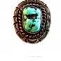 Signed E. Nelson Navajo Native American Silver & Turquoise Ring Size 10