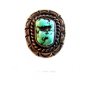 Signed E. Nelson Navajo Native American Silver & Turquoise Ring Size 10