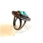 Signed E. Nelson Navajo Native American Silver & Turquoise Ring Size 10