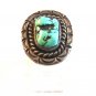 Signed E. Nelson Navajo Native American Silver & Turquoise Ring Size 10
