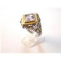 Vintage Sterling Silver Amythest 2 Tone Ring Sz 8